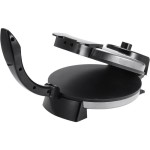 1200W 電気ピザメーカー（温度調節機能付き）、蓋付きステンレス製フライパン、屋内・屋外パーティーに最適